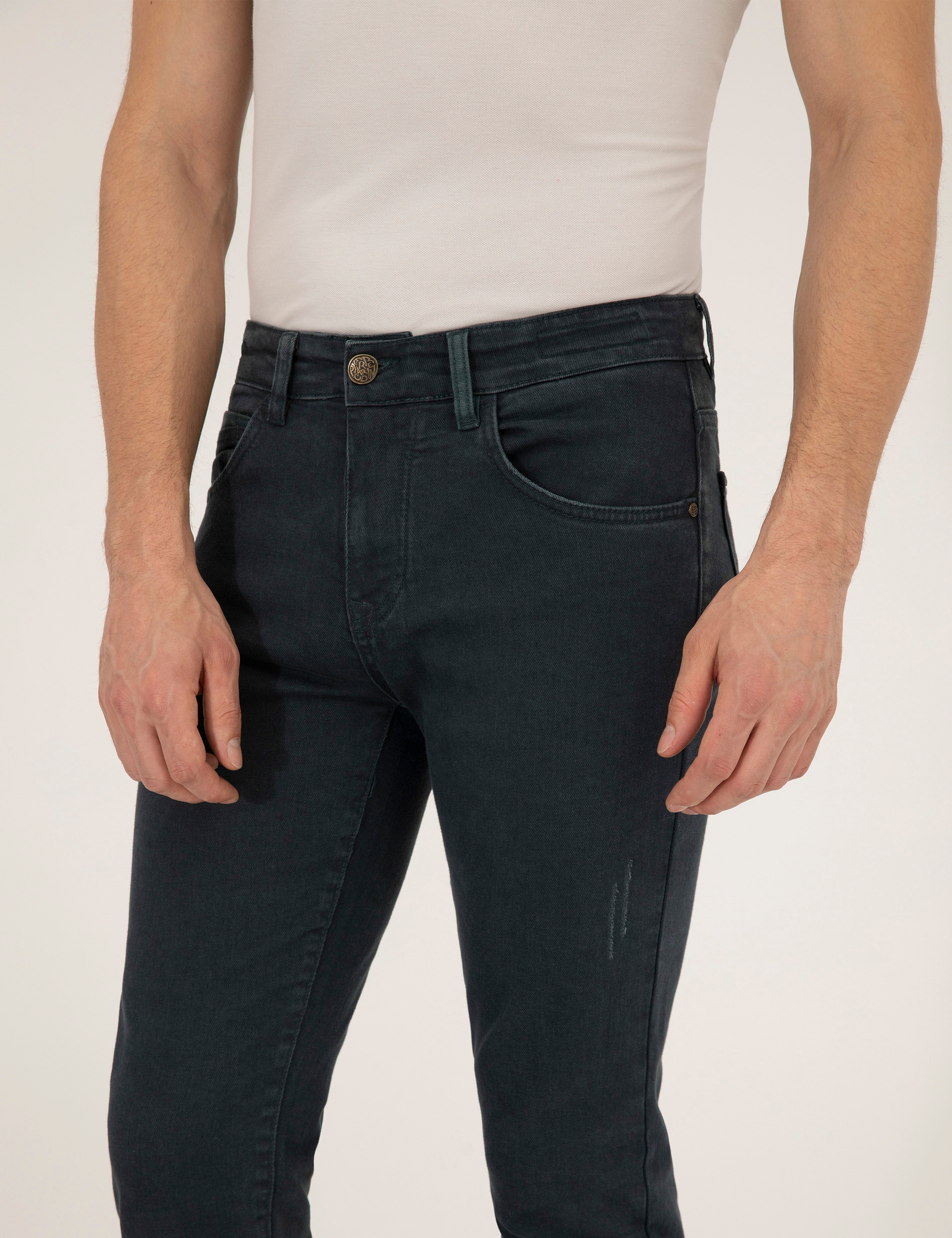 Koyu Yeşil Slim Fit Jean Pantolon - Image 5