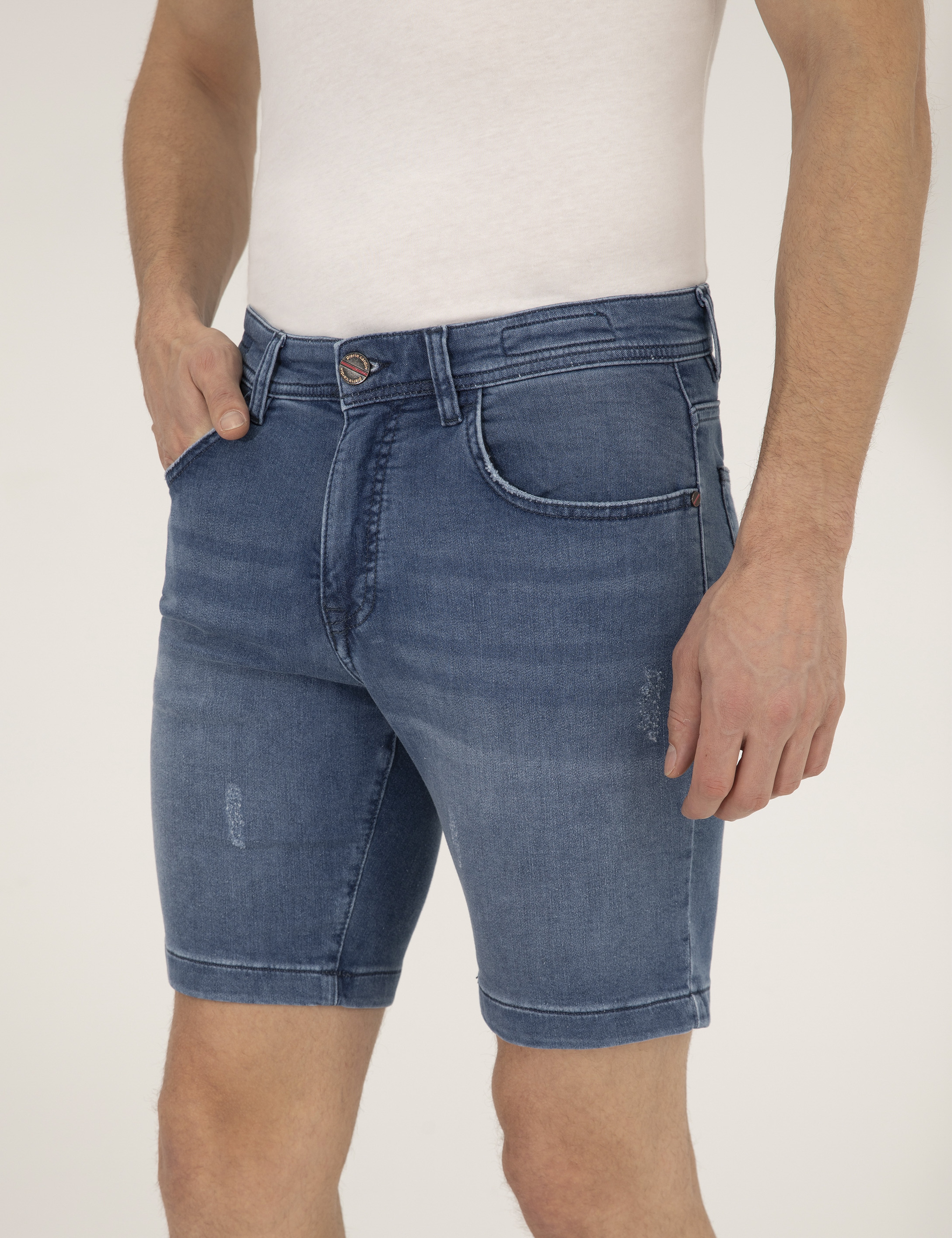 Saks Slim Fit Jean Şort - Image 5