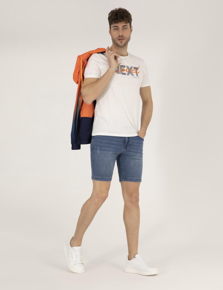 Saks Slim Fit Jean Şort