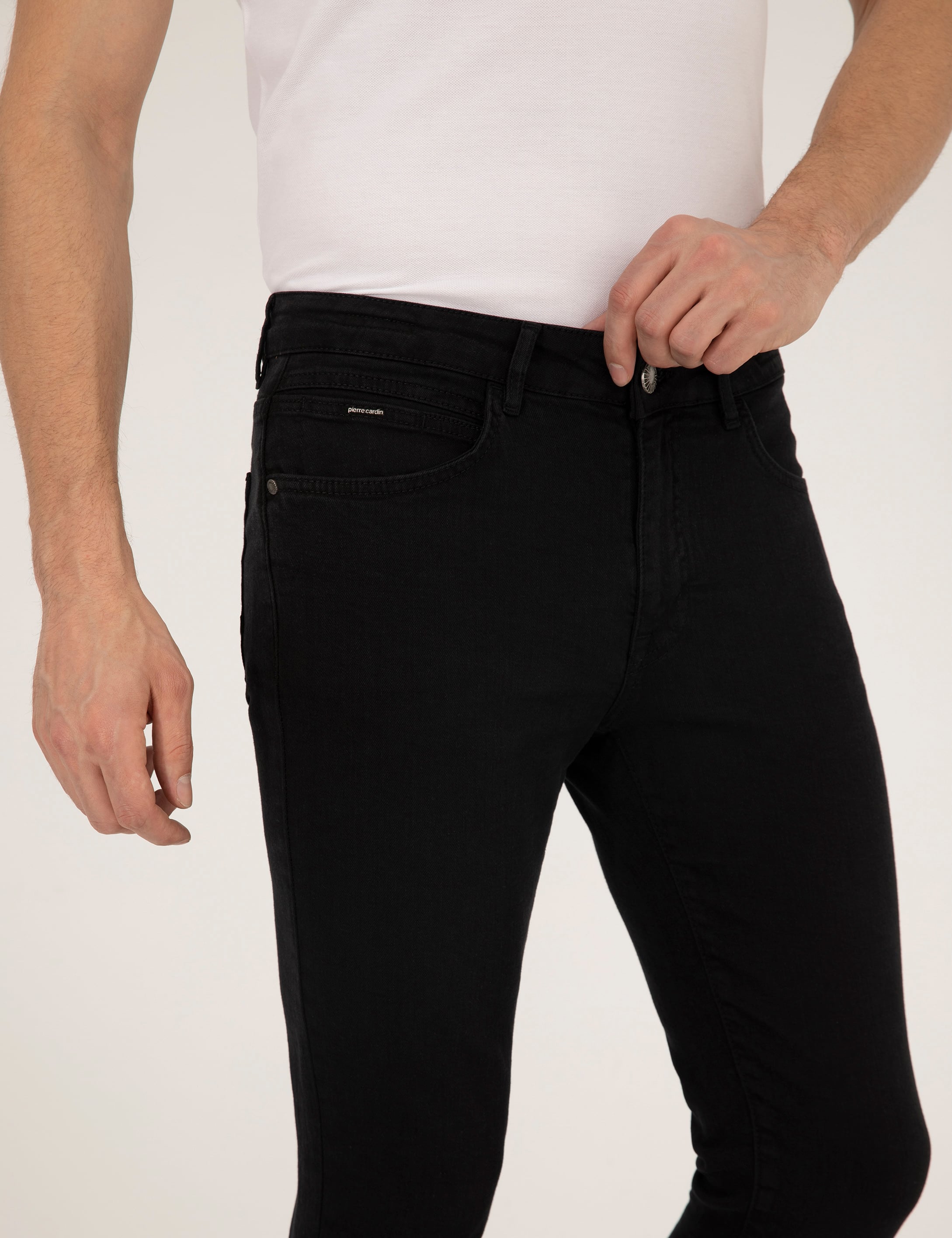 Siyah Slim Fit Jean Pantolon - Image 6