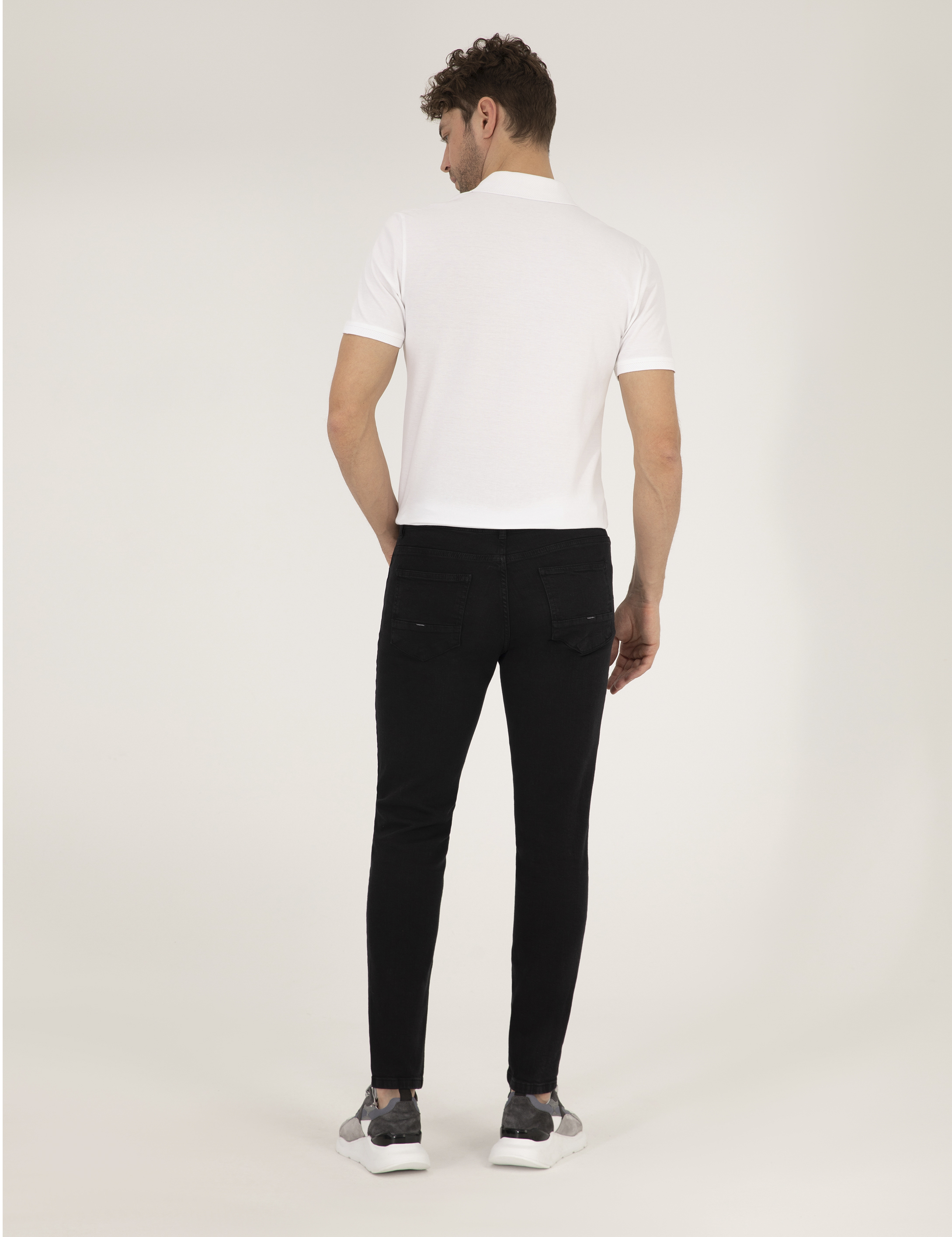 Siyah Slim Fit Jean Pantolon - Image 4