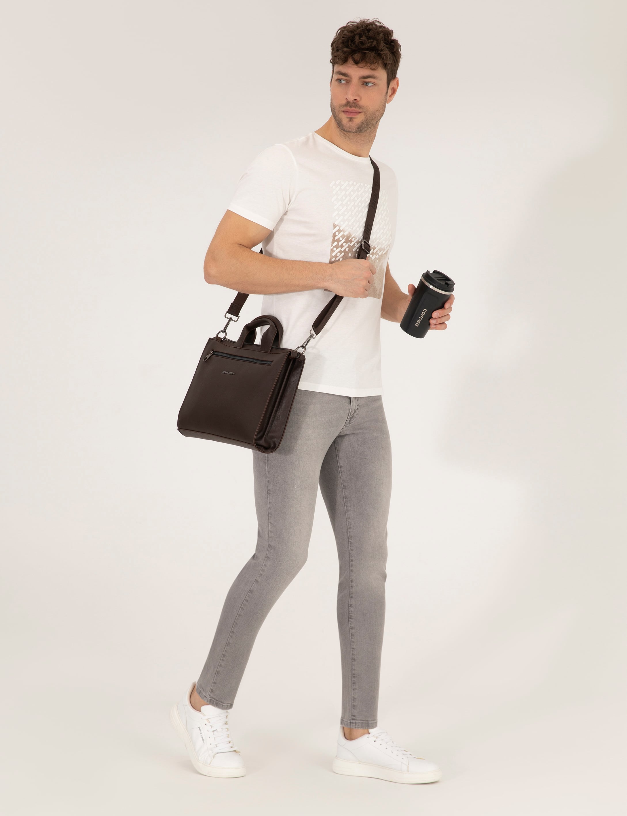 Açık Gri Slim Fit Jean Pantolon
