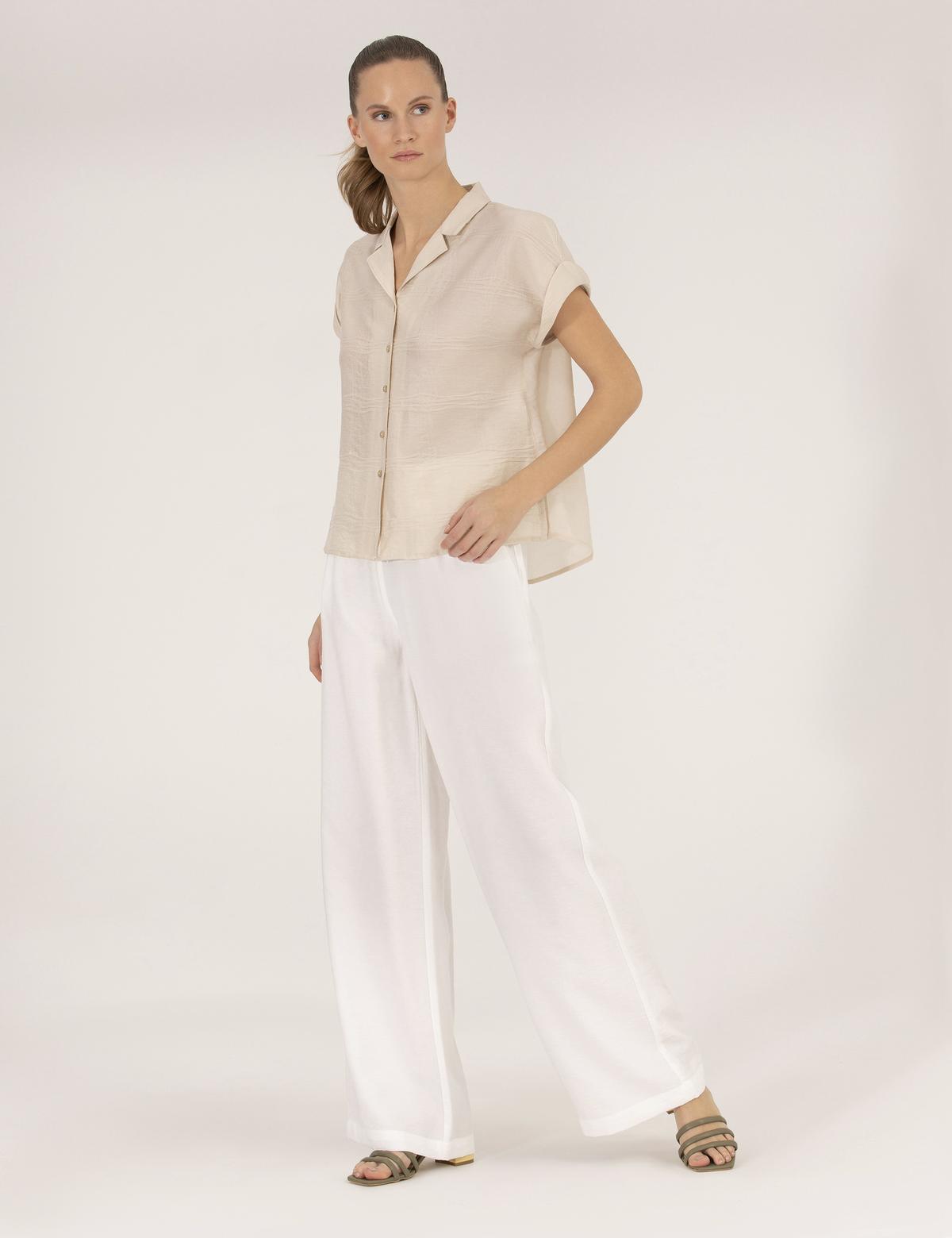 Bej Comfort Fit Kısa Kollu Gömlek - 50262504025