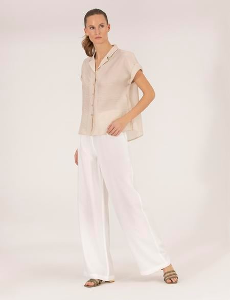 Bej Comfort Fit Kısa Kollu Gömlek - 50262504025