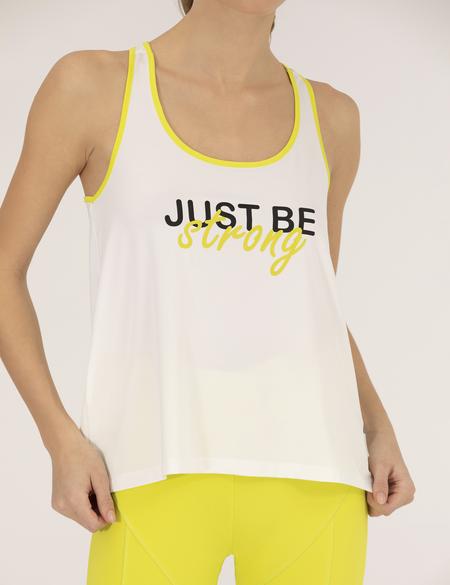 Ekru A Kesim Kolsuz Tişört - 50263363011