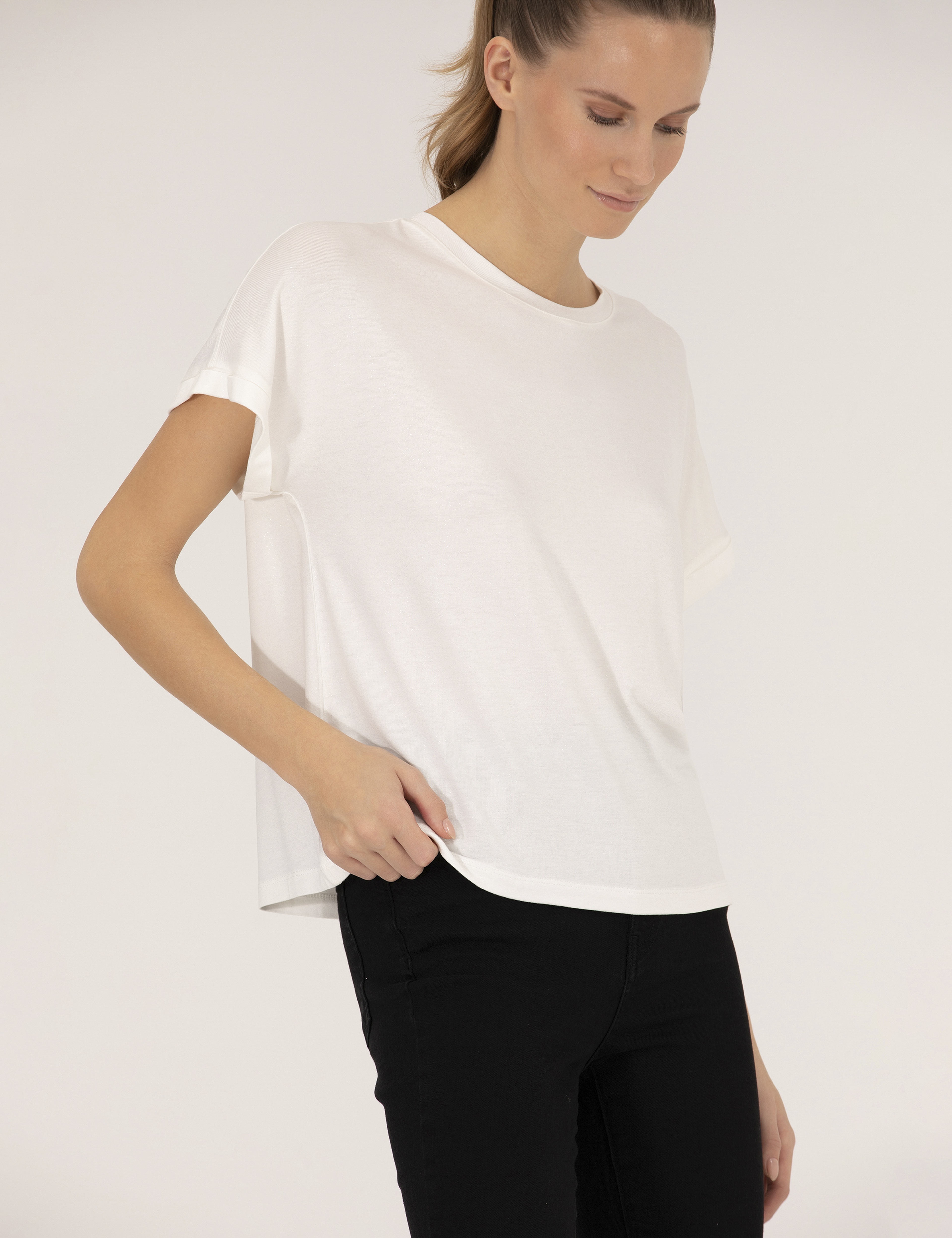 Ekru Comfort Fit Tişört - Image 3