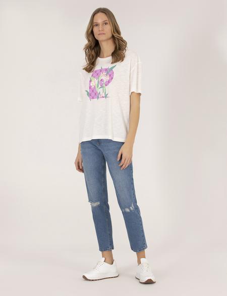 Beyaz Comfort Fit Tişört - 50263468005