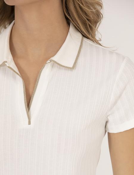 Ekru Slim Fit Tişört - 50263695006