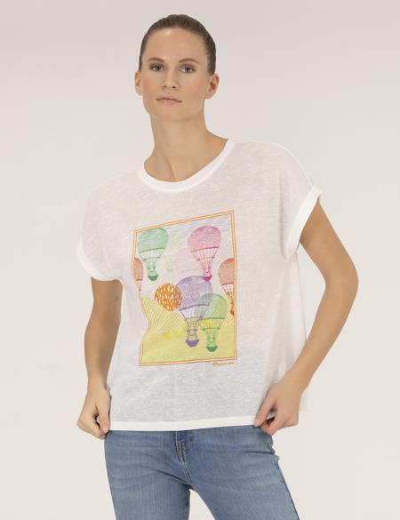 Ekru Comfort Fit Tişört - 50266519005