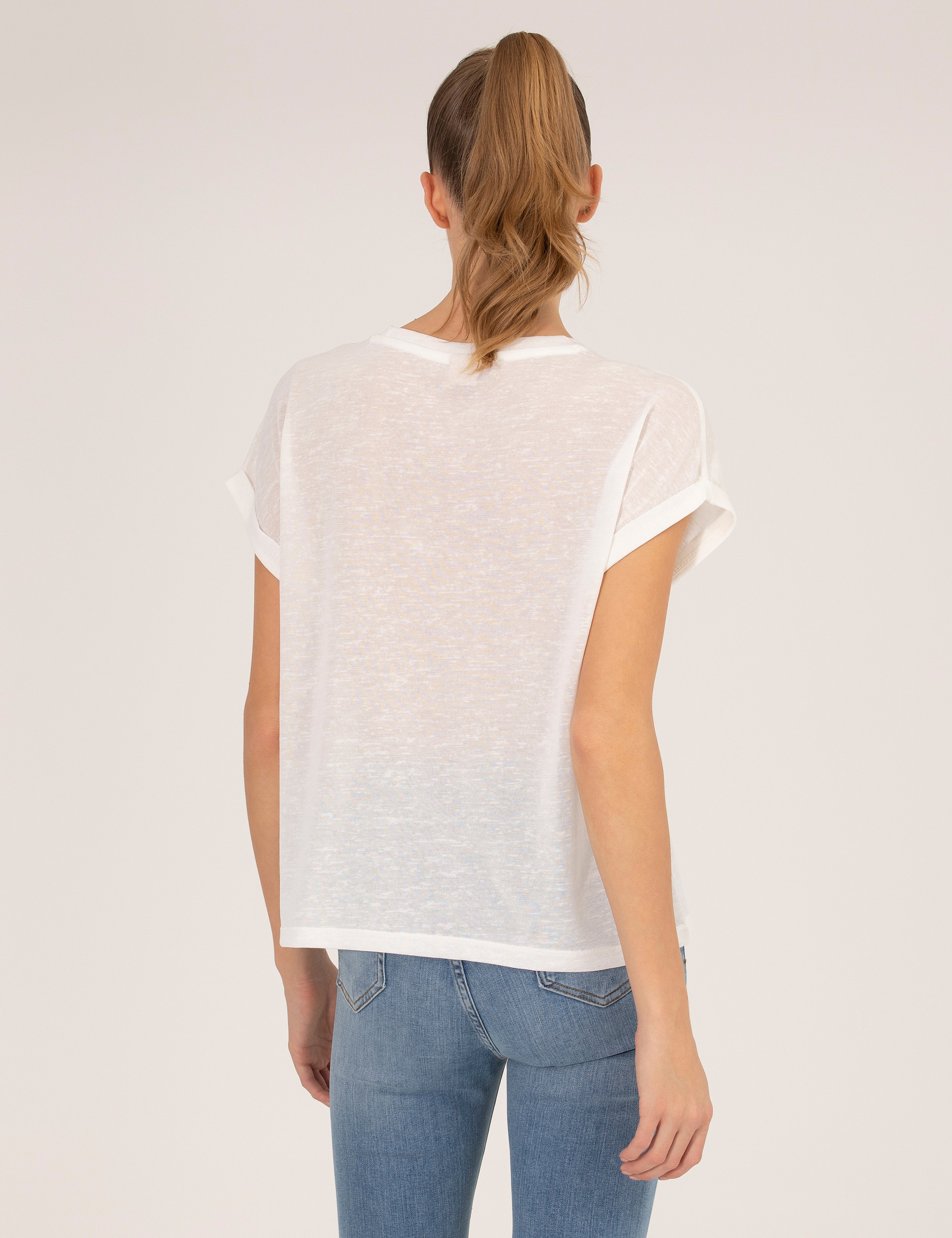 Ekru Comfort Fit Tişört