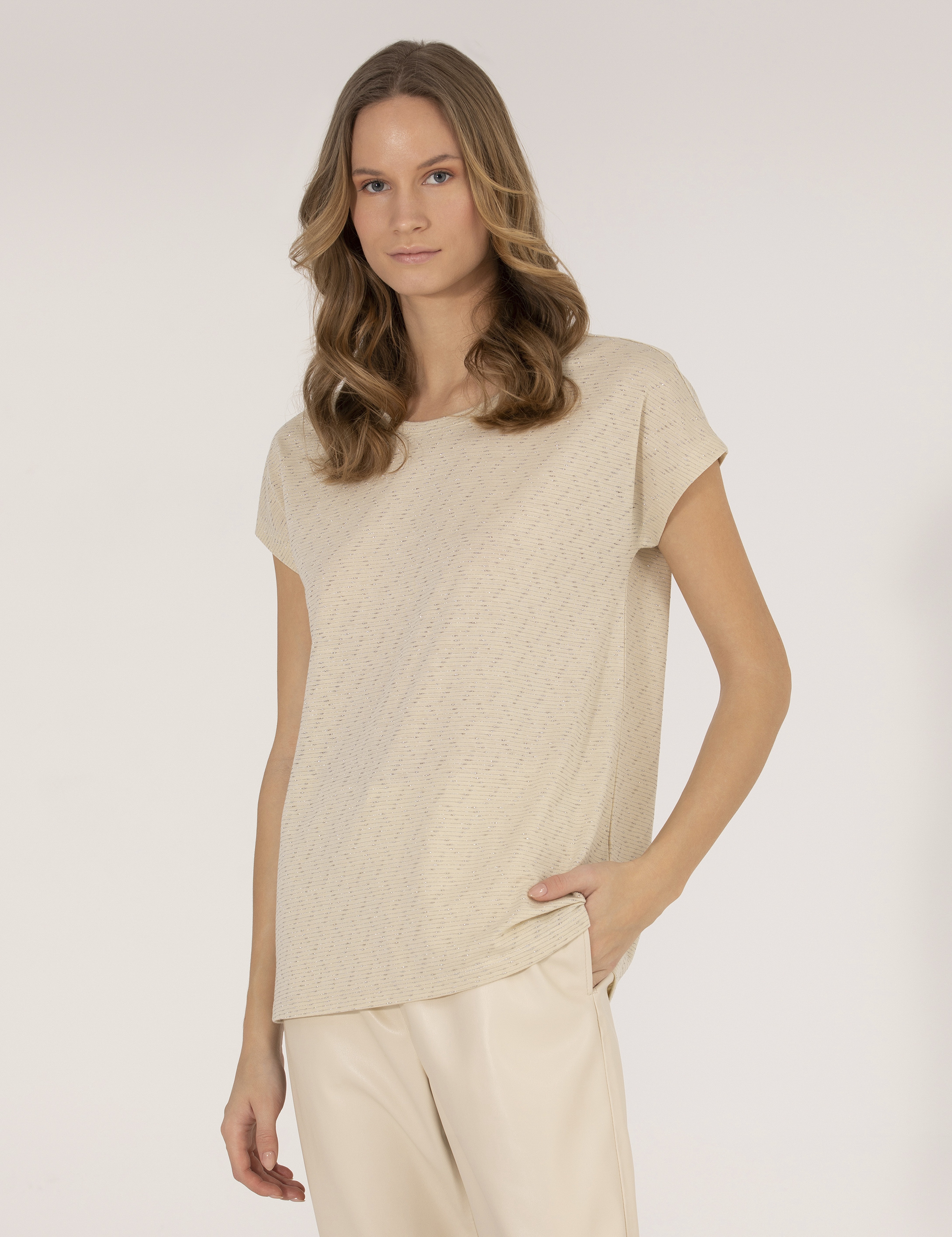 Bej Comfort Fit Tişört - Image 1