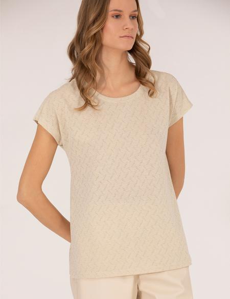 Bej Comfort Fit Tişört - 50267656008