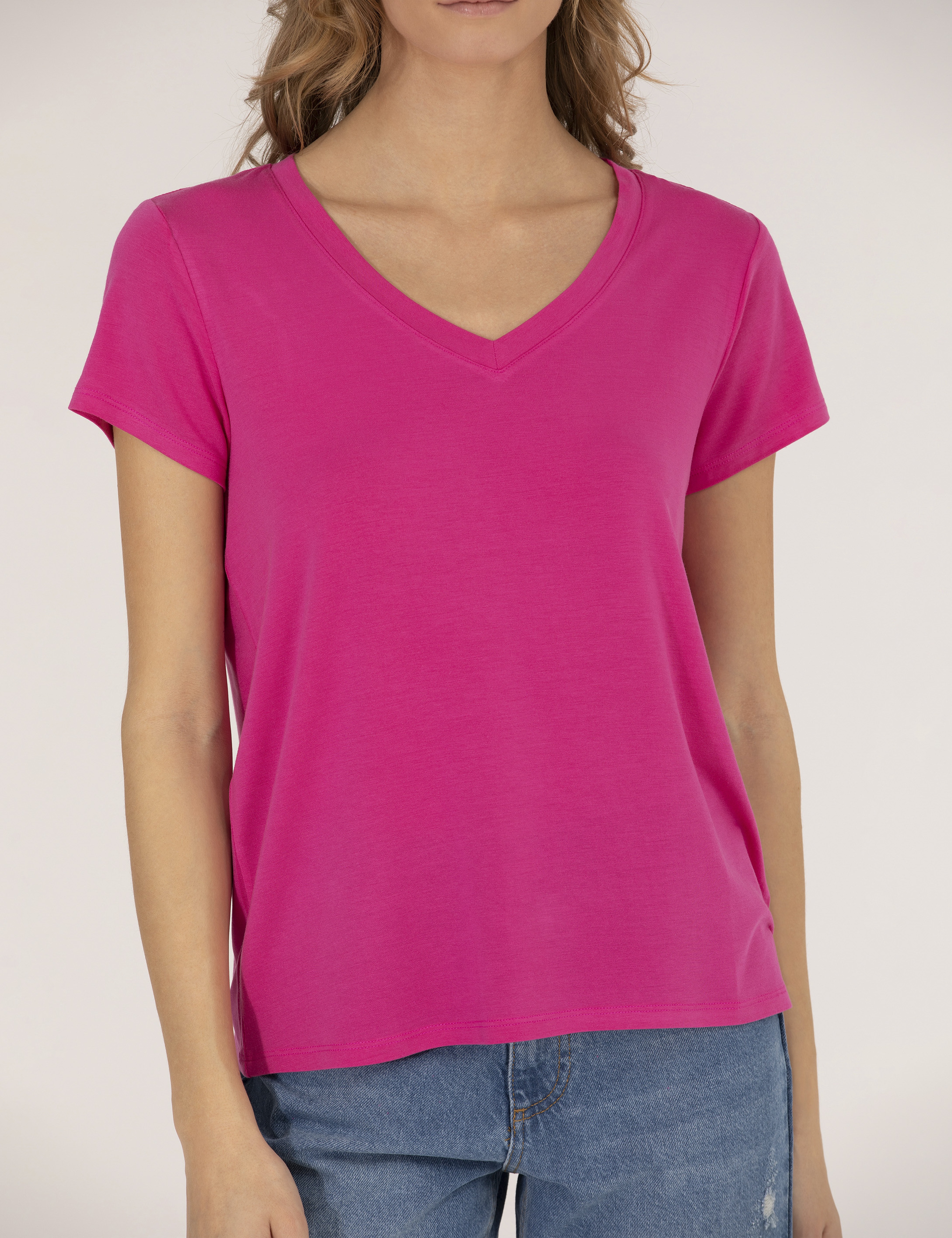 Pembe Comfort Fit Basic Tişört