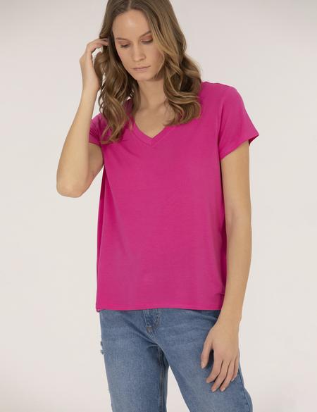 Pembe Comfort Fit Basic Tişört - 50269345034