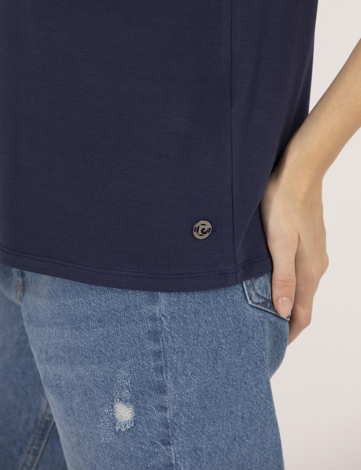 Lacivert Comfort Fit Basic Tişört - 50269345042