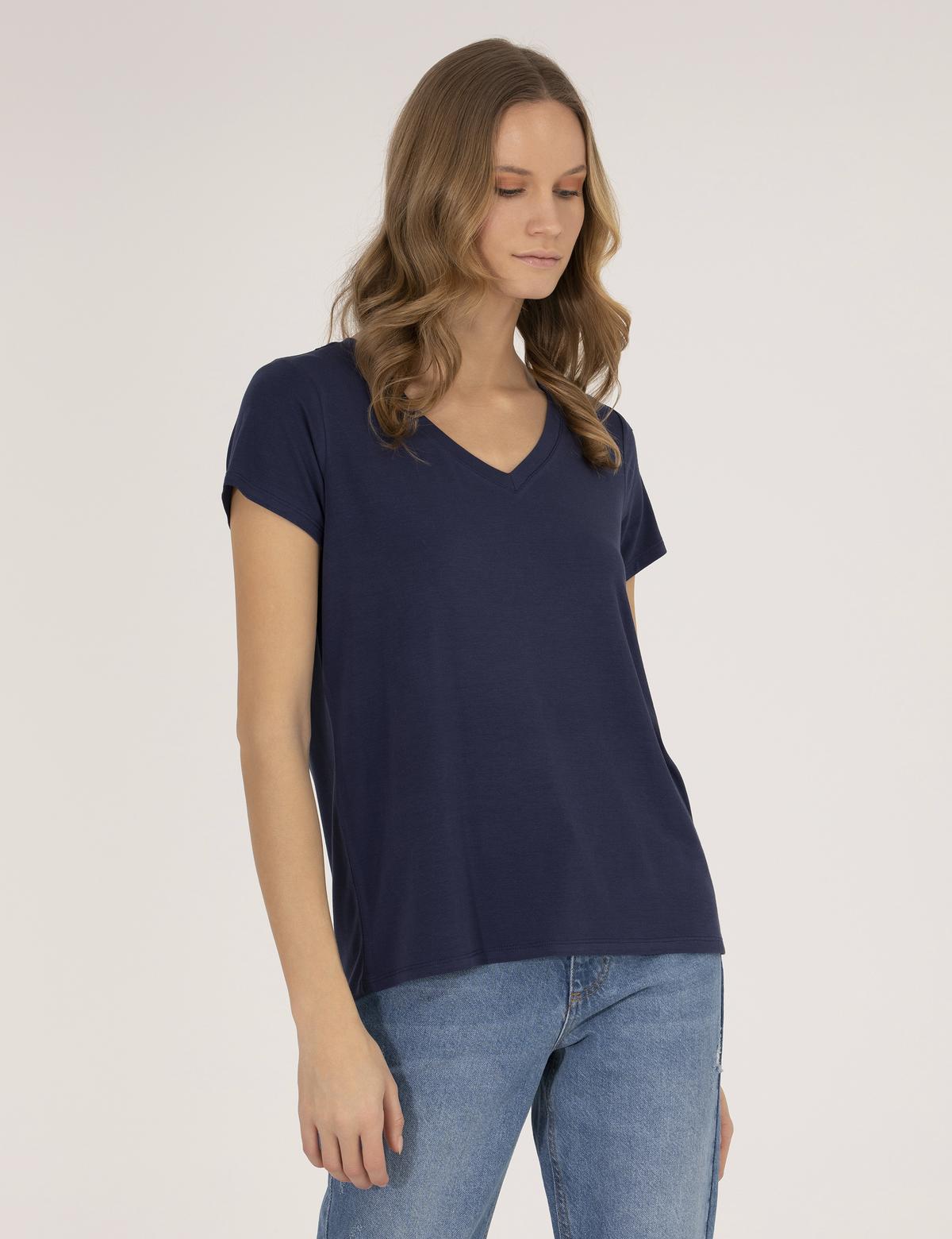 Lacivert Comfort Fit Basic Tişört