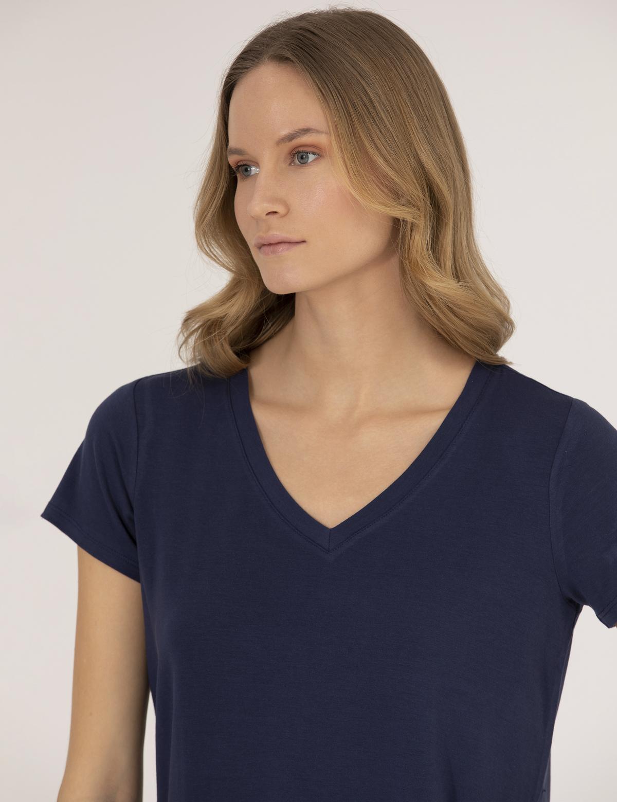 Lacivert Comfort Fit Basic Tişört - 50269345042