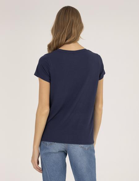 Lacivert Comfort Fit Basic Tişört - 50269345042