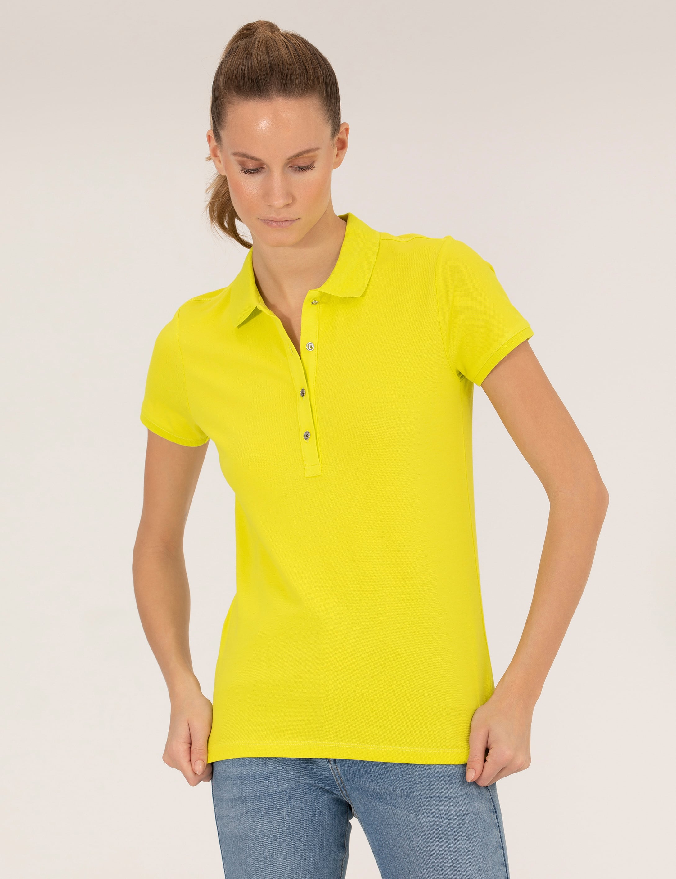 Yeşil Slim Fit Polo Yaka Basic Tişört