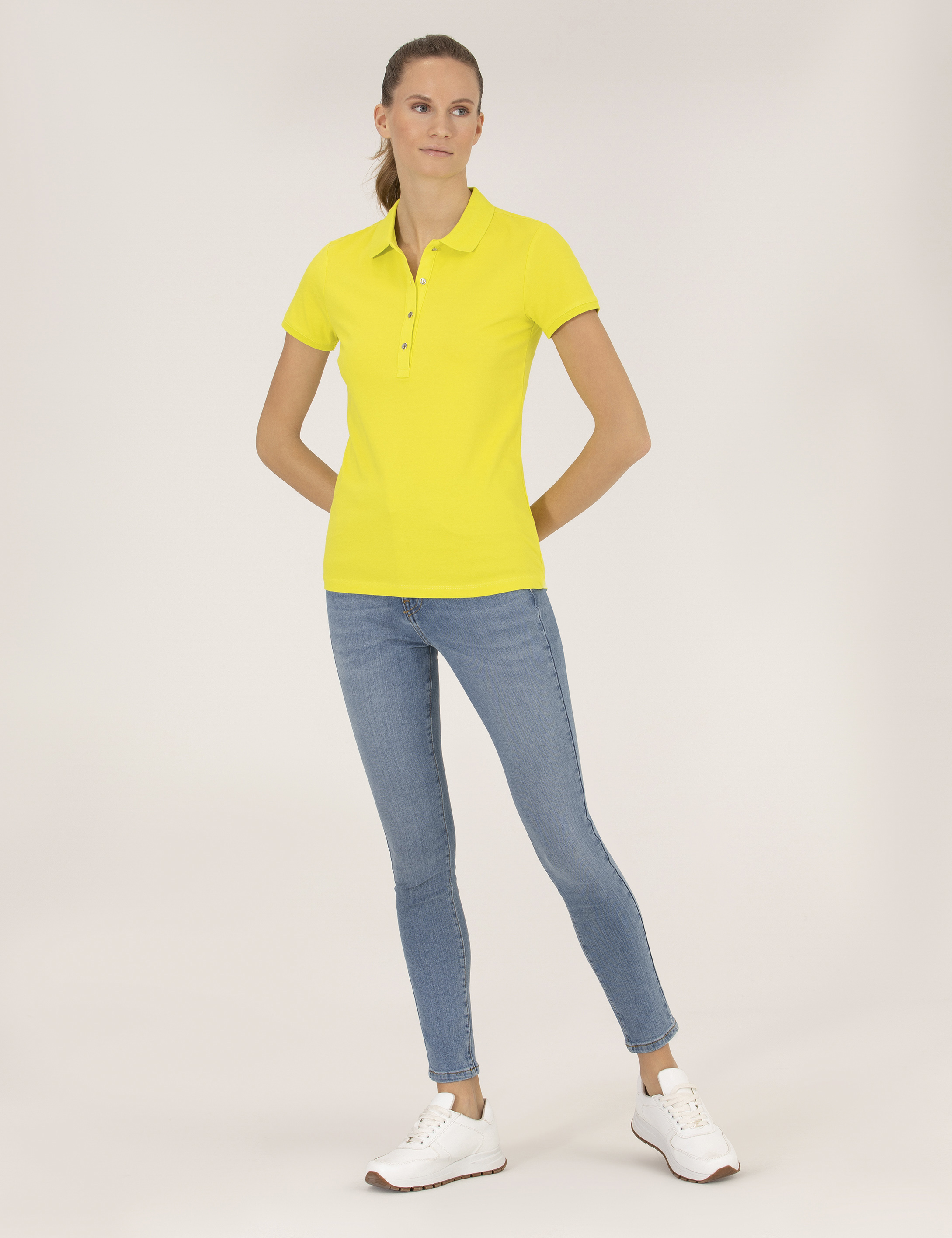Pierre Cardin Yeşil Slim Fit Polo Yaka Basic Tişört görsel 4