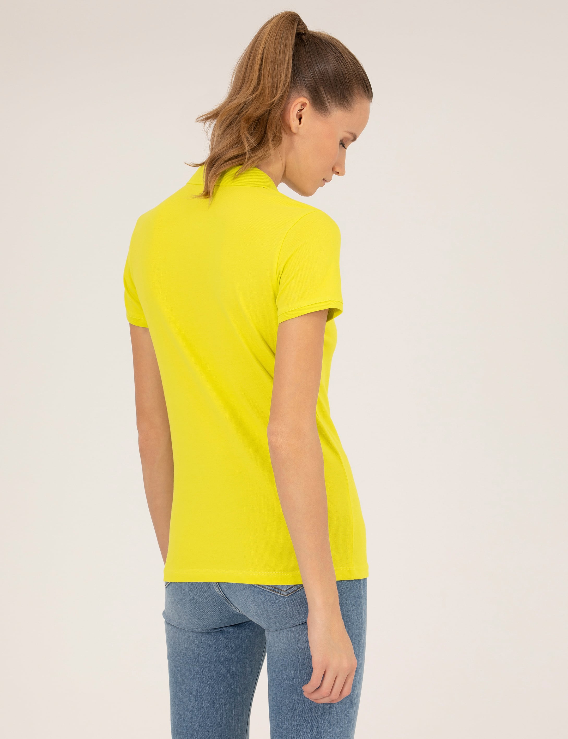 Yeşil Slim Fit Polo Yaka Basic Tişört - Image 5