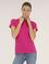 Fuşya Slim Fit Polo Yaka Basic Tişört