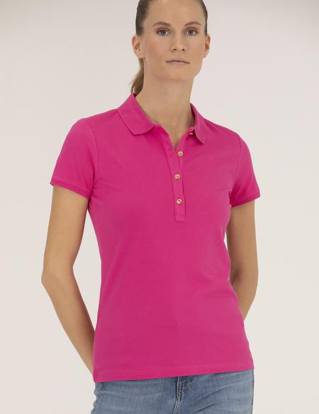 Fuşya Slim Fit Polo Yaka Basic Tişört - 50269520042