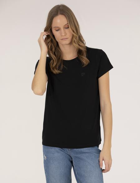 Siyah Comfort Fit Bisiklet Yaka Basic Tişört - 50272382004