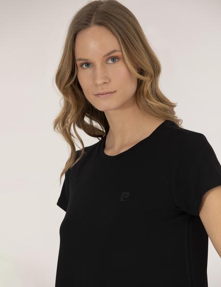 Siyah Comfort Fit Bisiklet Yaka Basic Tişört - 50272382004