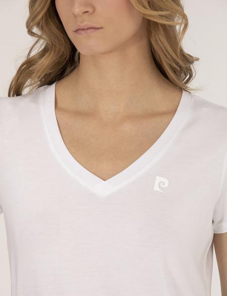 Beyaz Comfort Fit V Yaka Basic Tişört - 50272385005