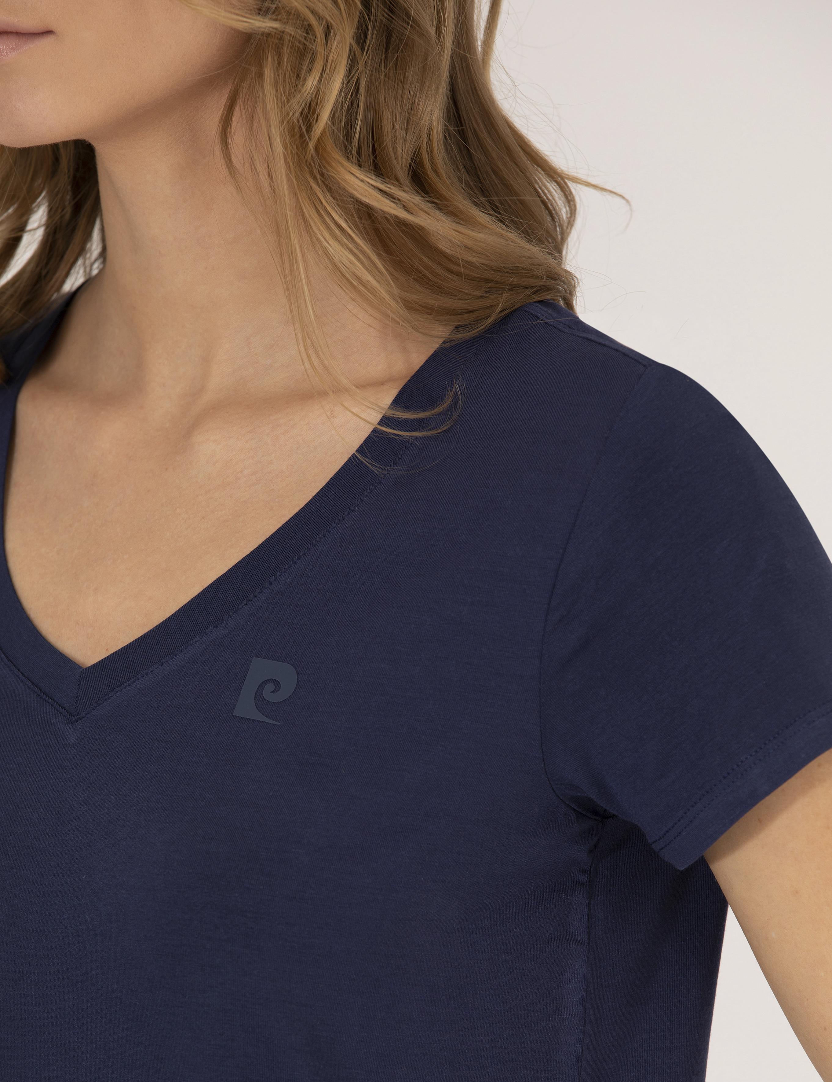 Lacivert Comfort Fit V Yaka Basic Tişört