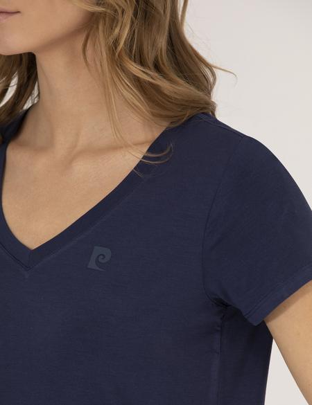 Lacivert Comfort Fit V Yaka Basic Tişört - 50272385015