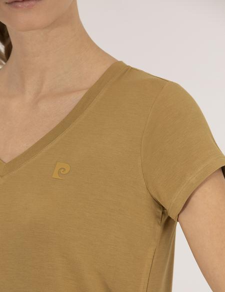 Yeşil Comfort Fit V Yaka Basic Tişört - 50272385025