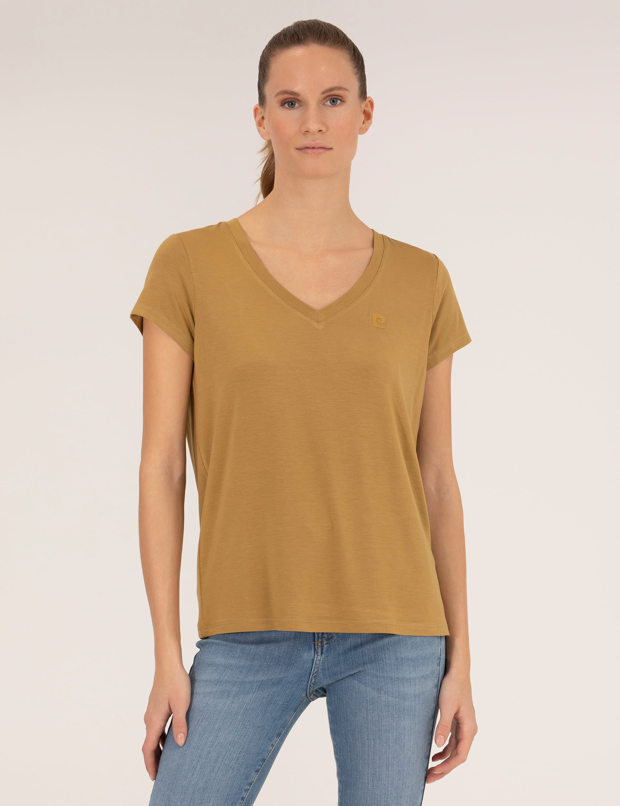 Yeşil Comfort Fit V Yaka Basic Tişört