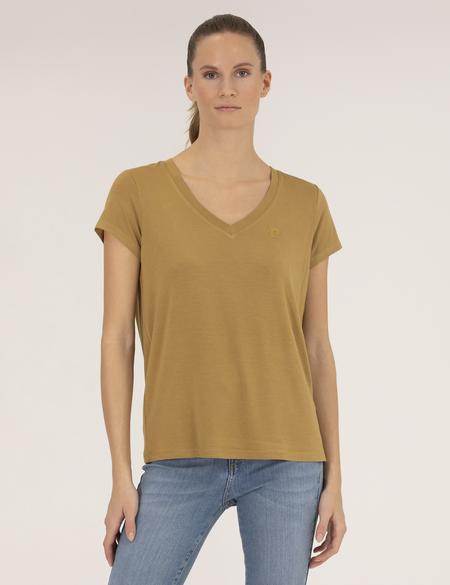 Yeşil Comfort Fit V Yaka Basic Tişört - 50272385025