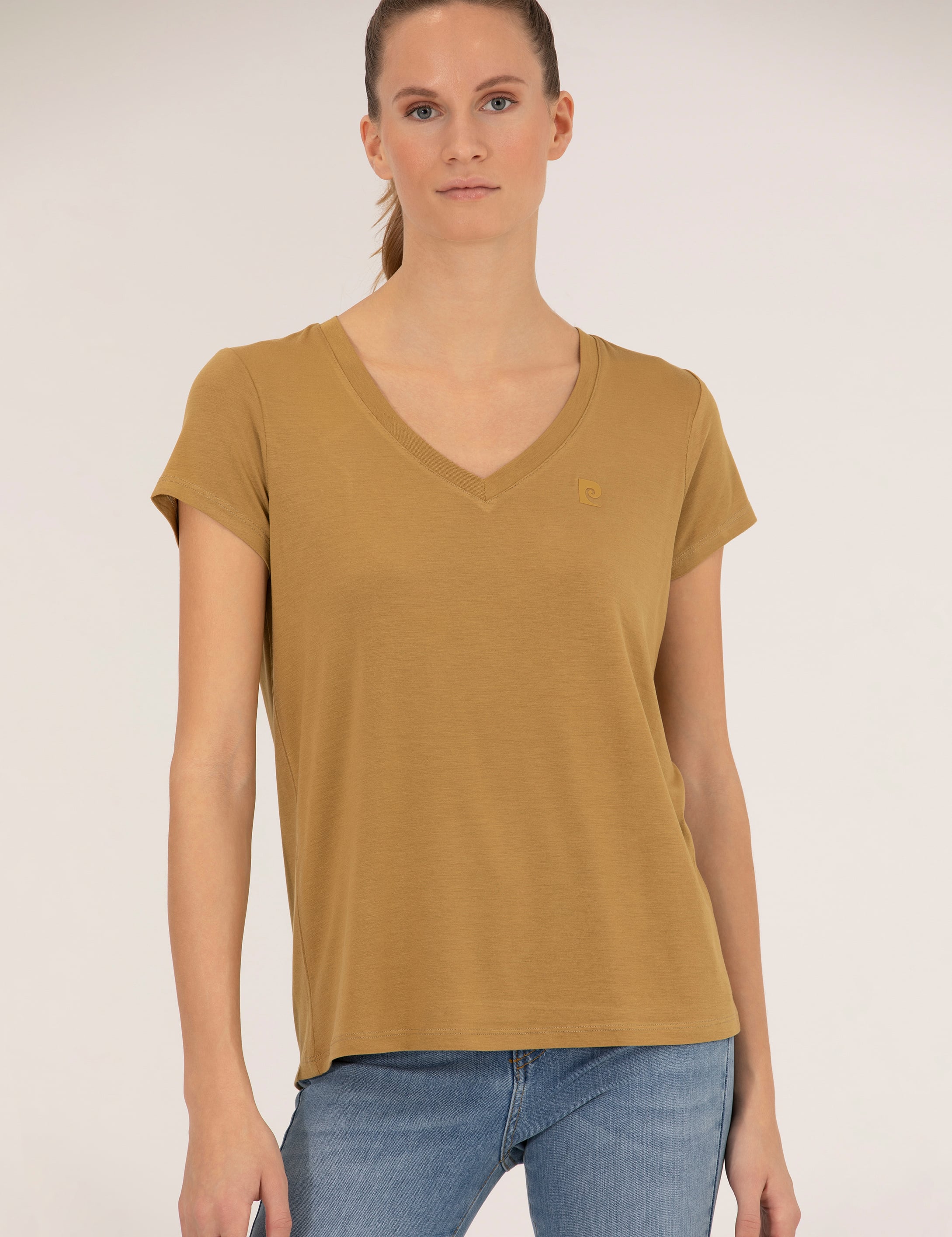 Yeşil Comfort Fit V Yaka Basic Tişört