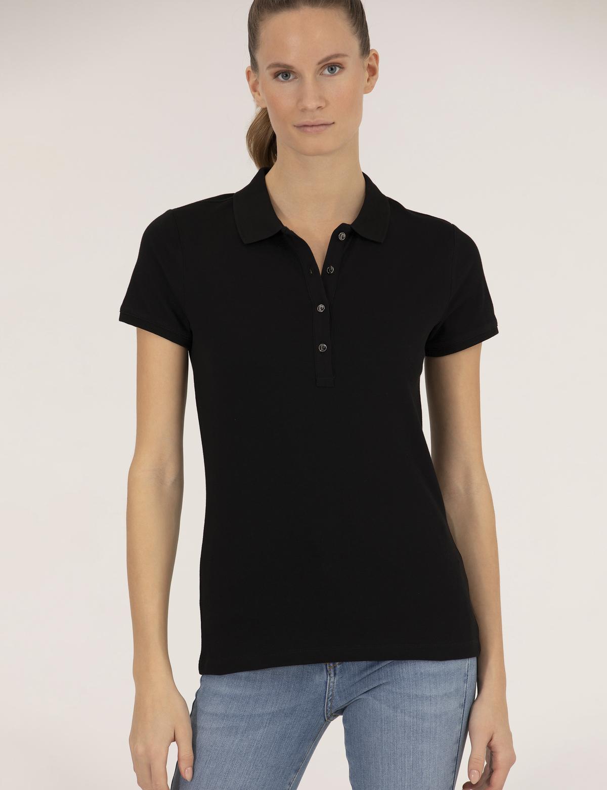 Siyah Polo Yaka Slim Fit Tişört - 50273064004