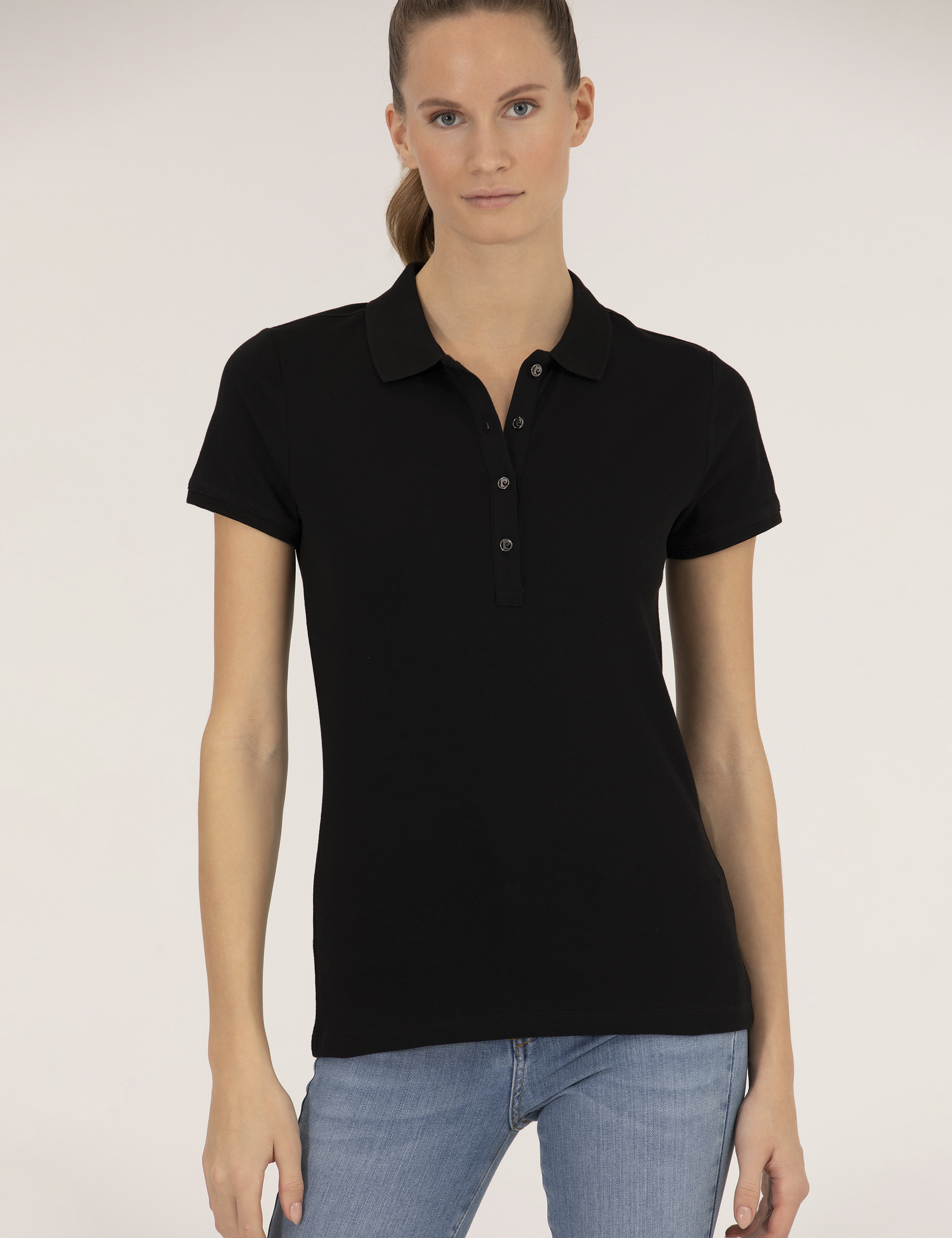Siyah Polo Yaka Slim Fit Tişört - Image 3