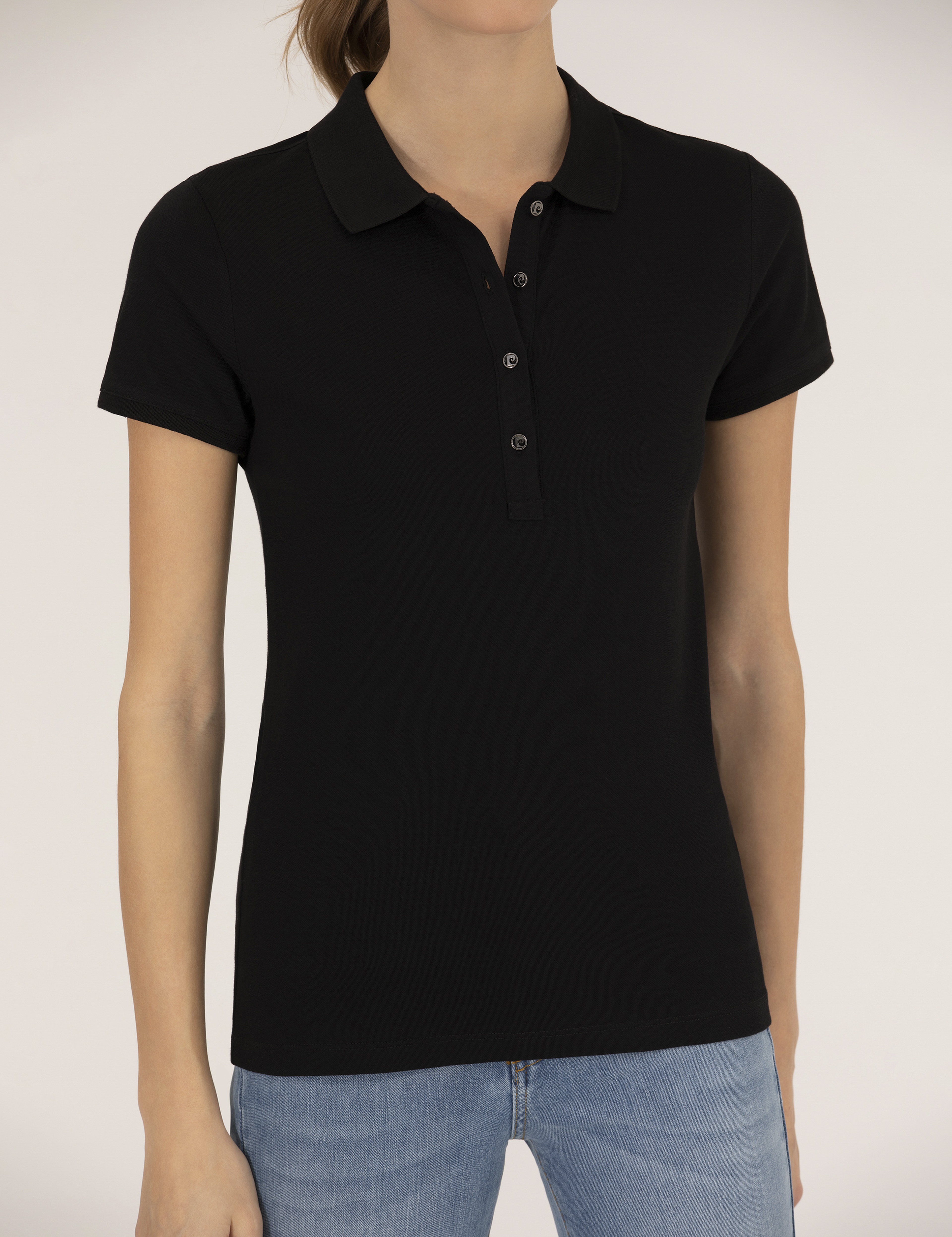 Siyah Polo Yaka Slim Fit Tişört - Image 6