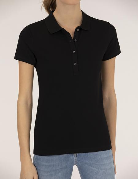 Siyah Polo Yaka Slim Fit Tişört - 50273064004