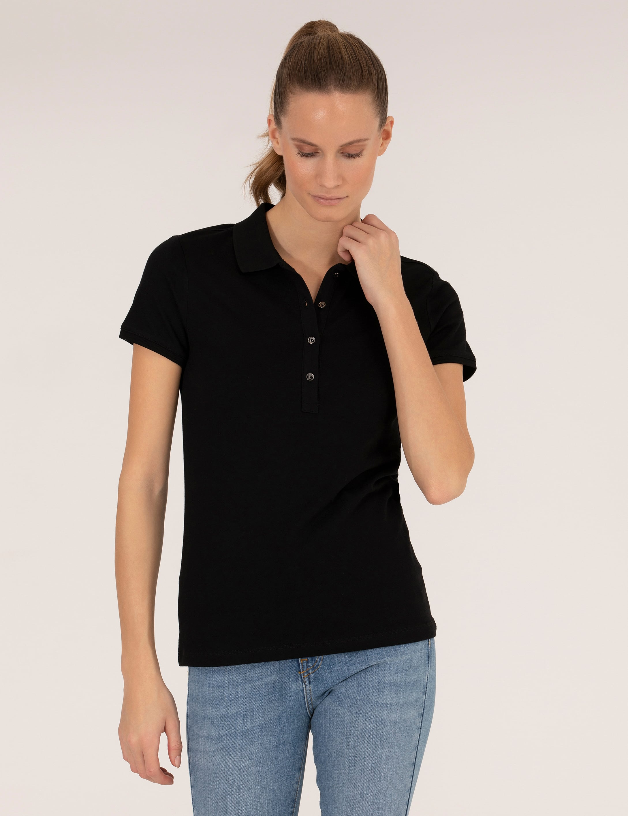 Siyah Polo Yaka Slim Fit Tişört