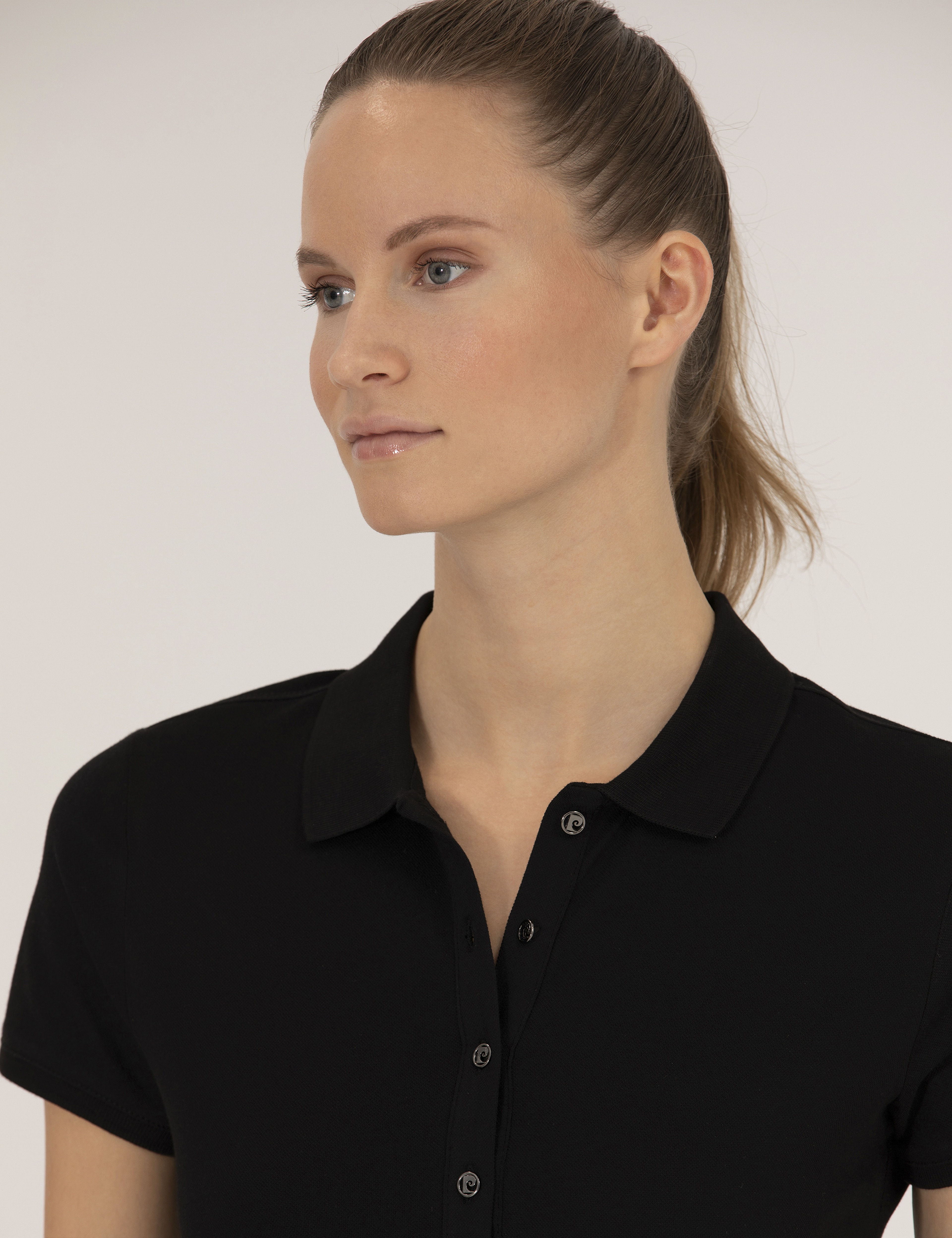 Siyah Polo Yaka Slim Fit Tişört - Image 2