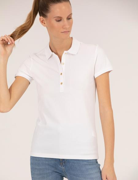 Beyaz Polo Yaka Slim Fit Tişört - 50273064011