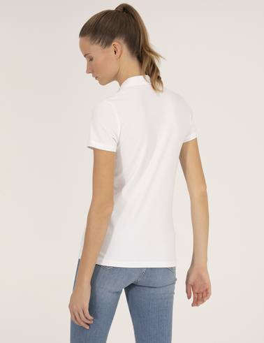 Beyaz Polo Yaka Slim Fit Tişört