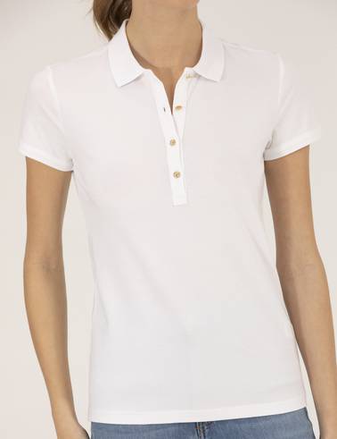 Beyaz Polo Yaka Slim Fit Tişört