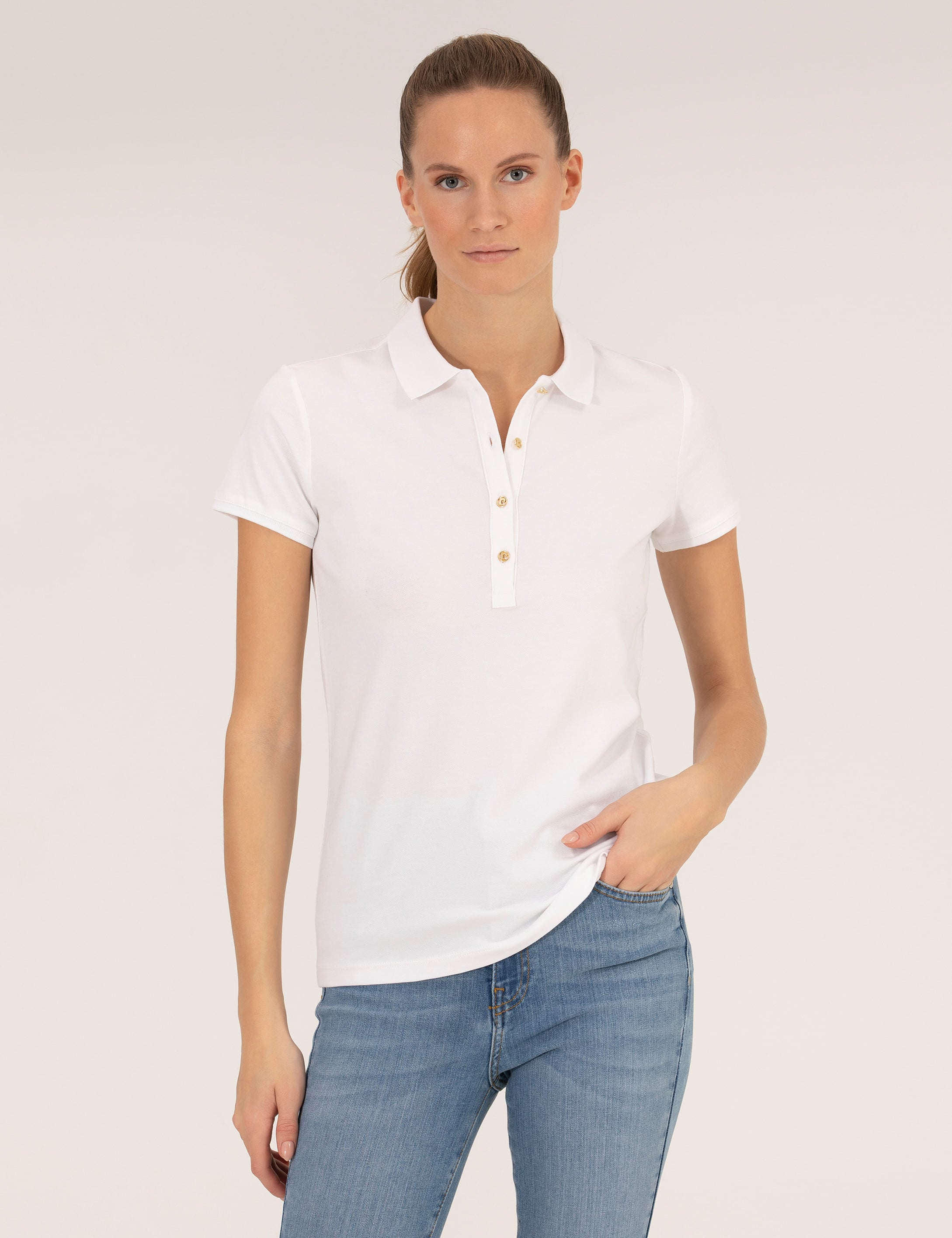 Beyaz Polo Yaka Slim Fit Tişört