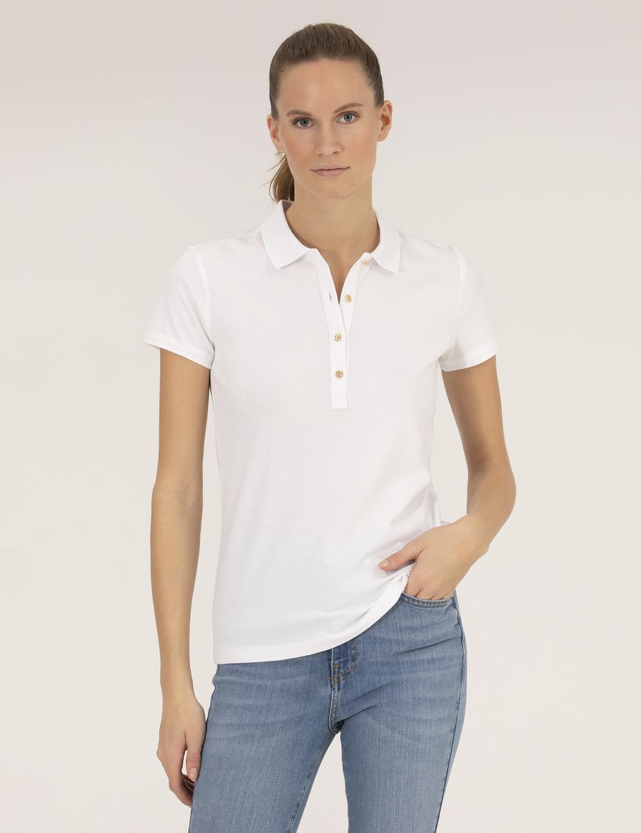 Beyaz Polo Yaka Slim Fit Tişört