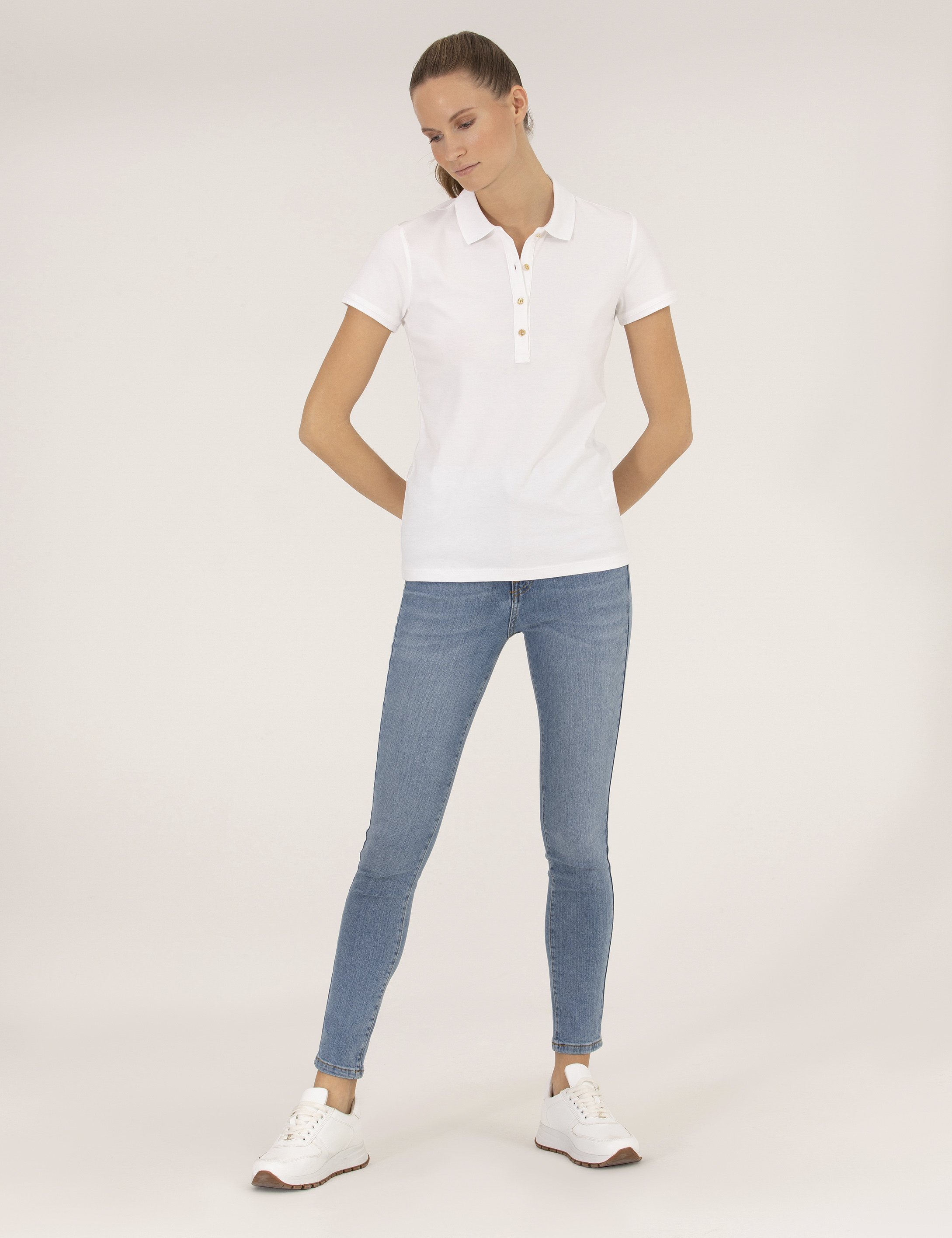 Pierre Cardin Beyaz Polo Yaka Slim Fit Tişört görsel 4