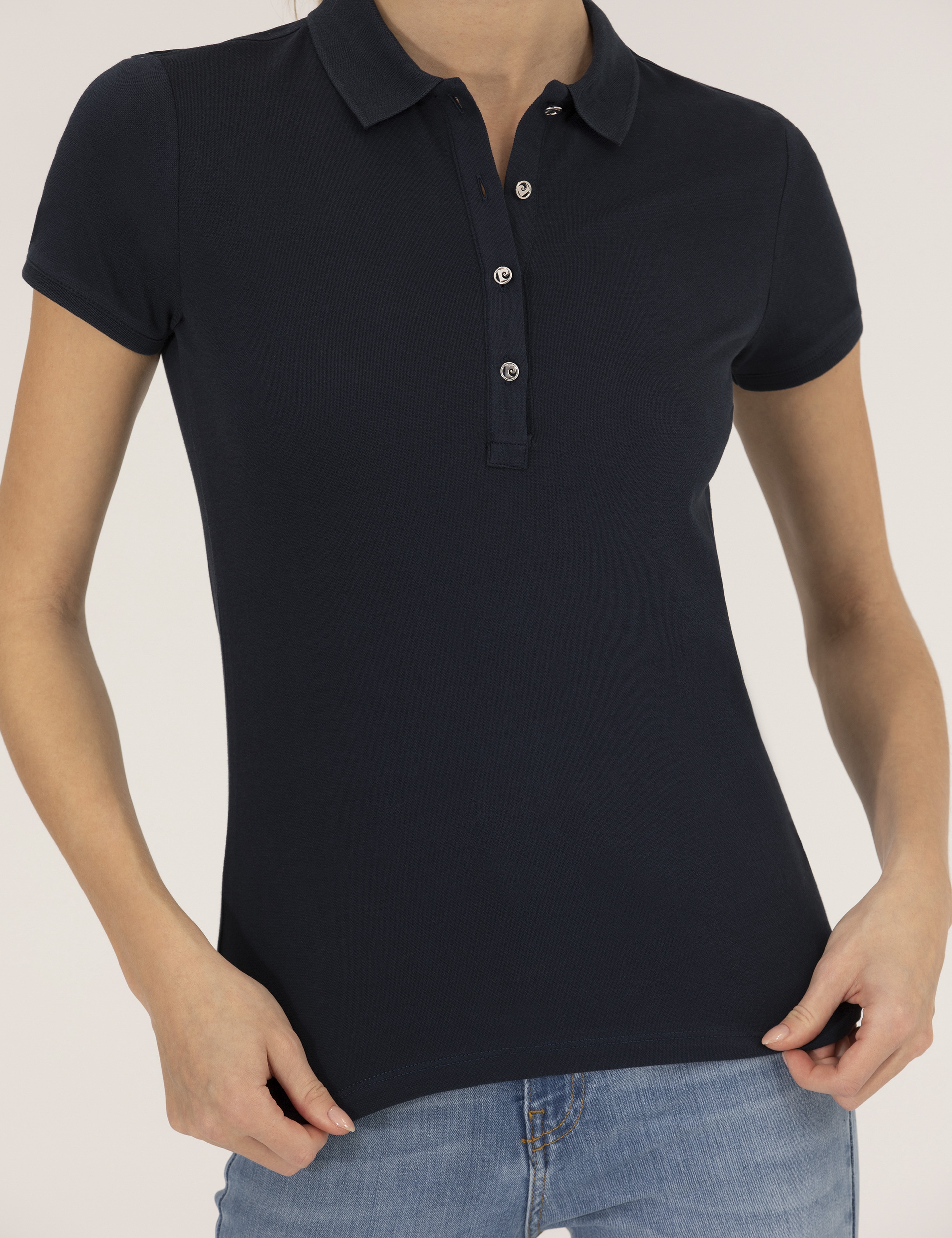 Lacivert Polo Yaka Slim Fit Tişört - Image 6