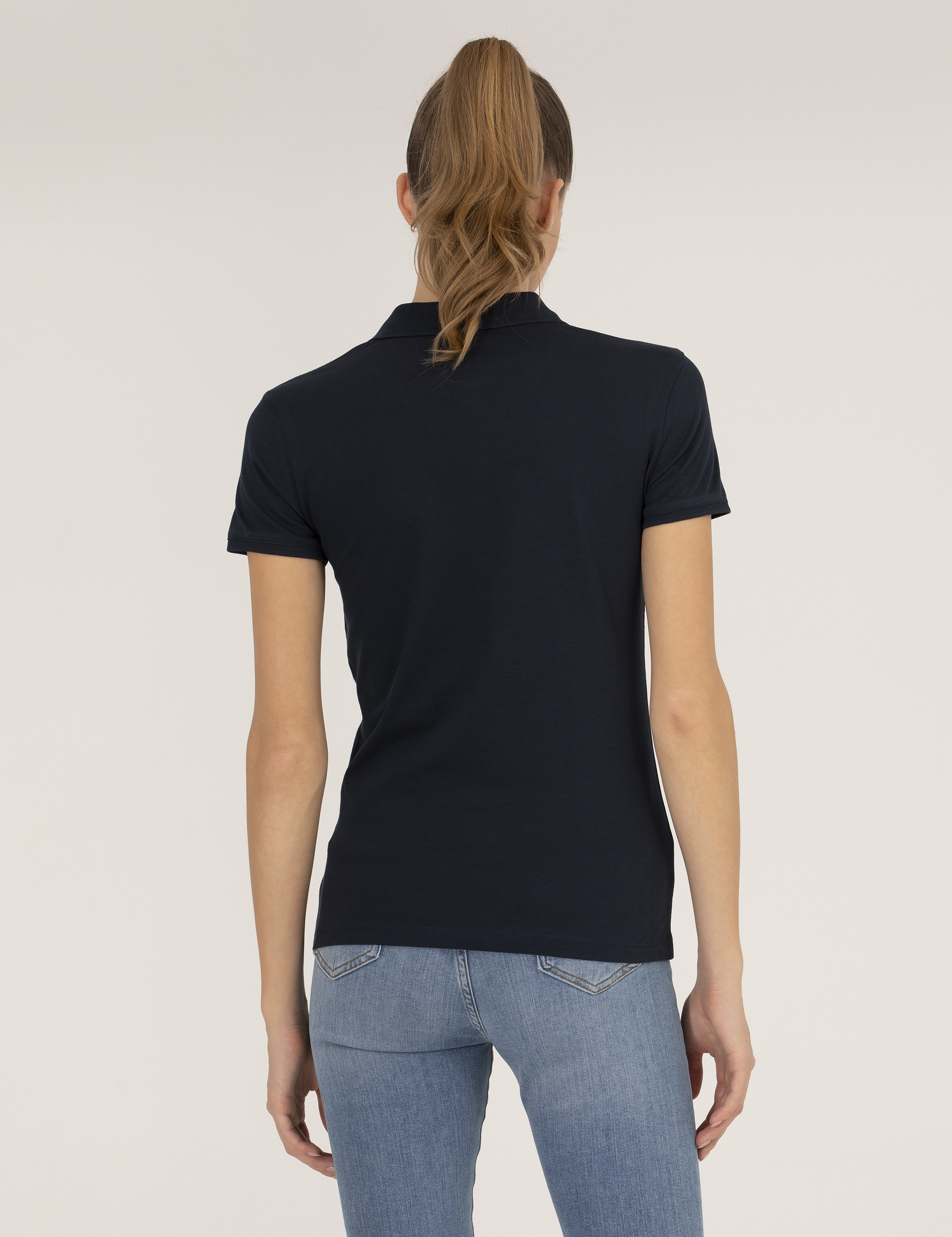Lacivert Polo Yaka Slim Fit Tişört - Image 5
